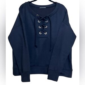 Harlowe & Graham Women’s Black Lace-Up Sweatshirt Size XL